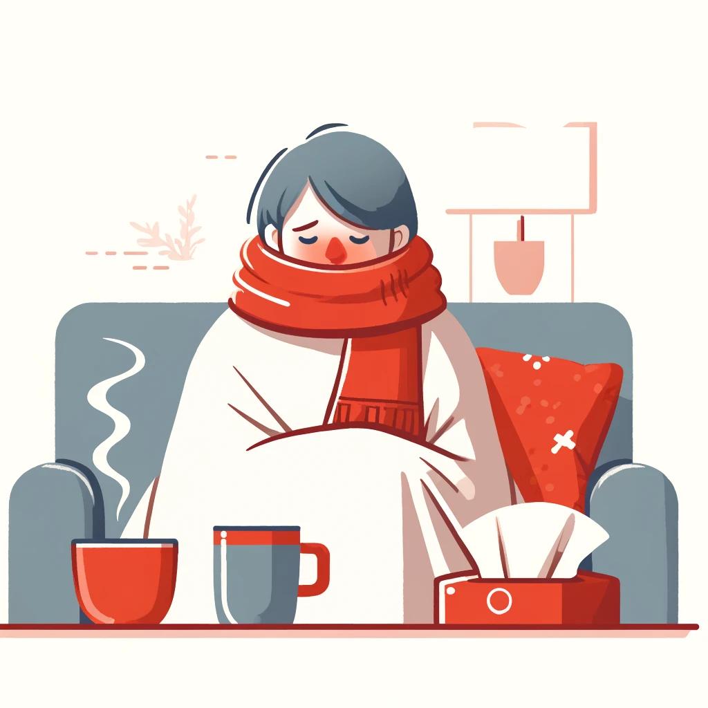 Pessoa com gripe (influenza)